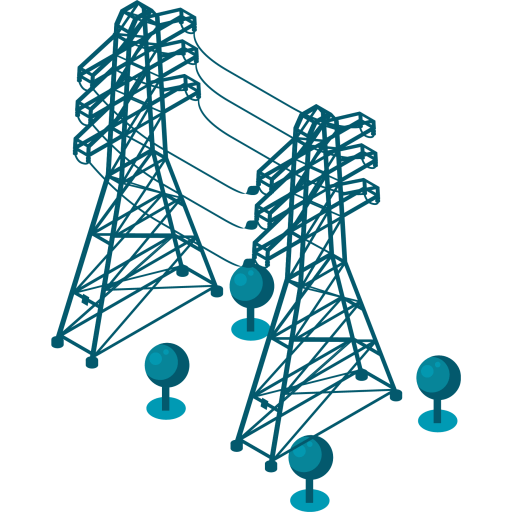 Ilustração: Rede de distribuição elétrica.